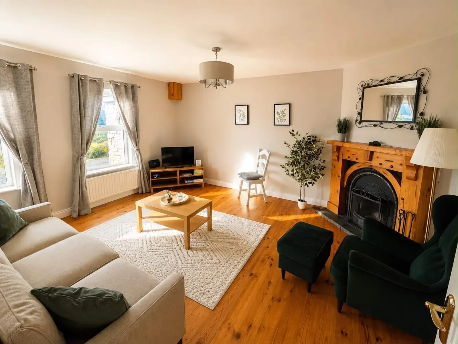 The living room at Brandon Bay View, Castlegregory, photographed for its holiday listing